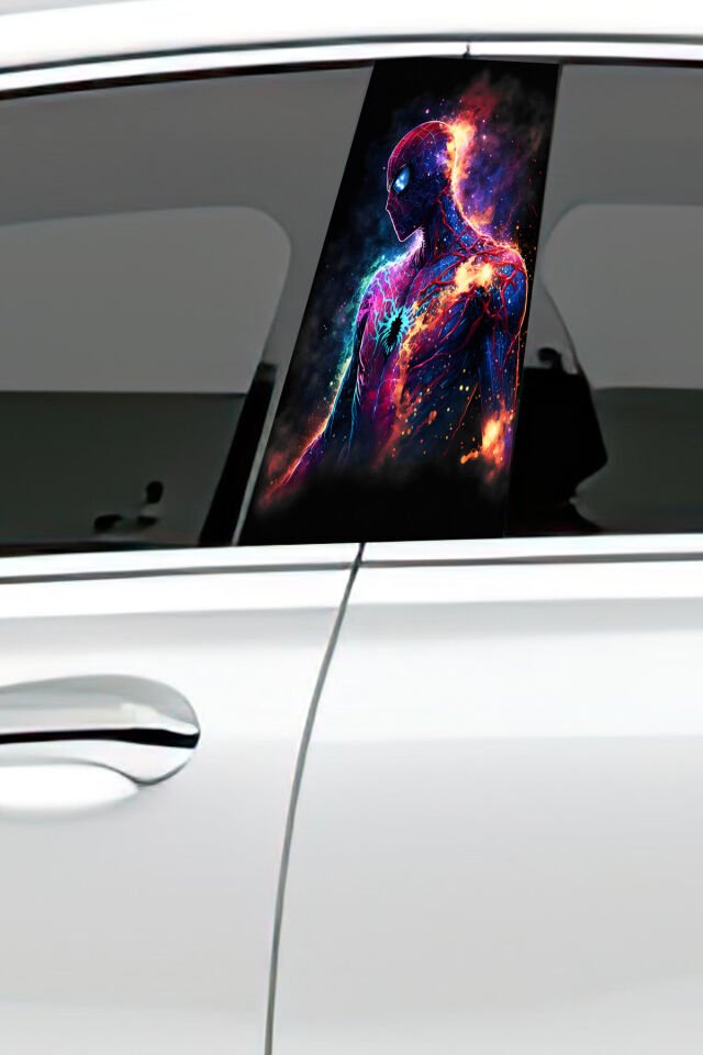 Araç Kapı Direk Kaplama Folyosu Desenli (Sağ Sol Takım) (2 Adet) - 22x50 Cm