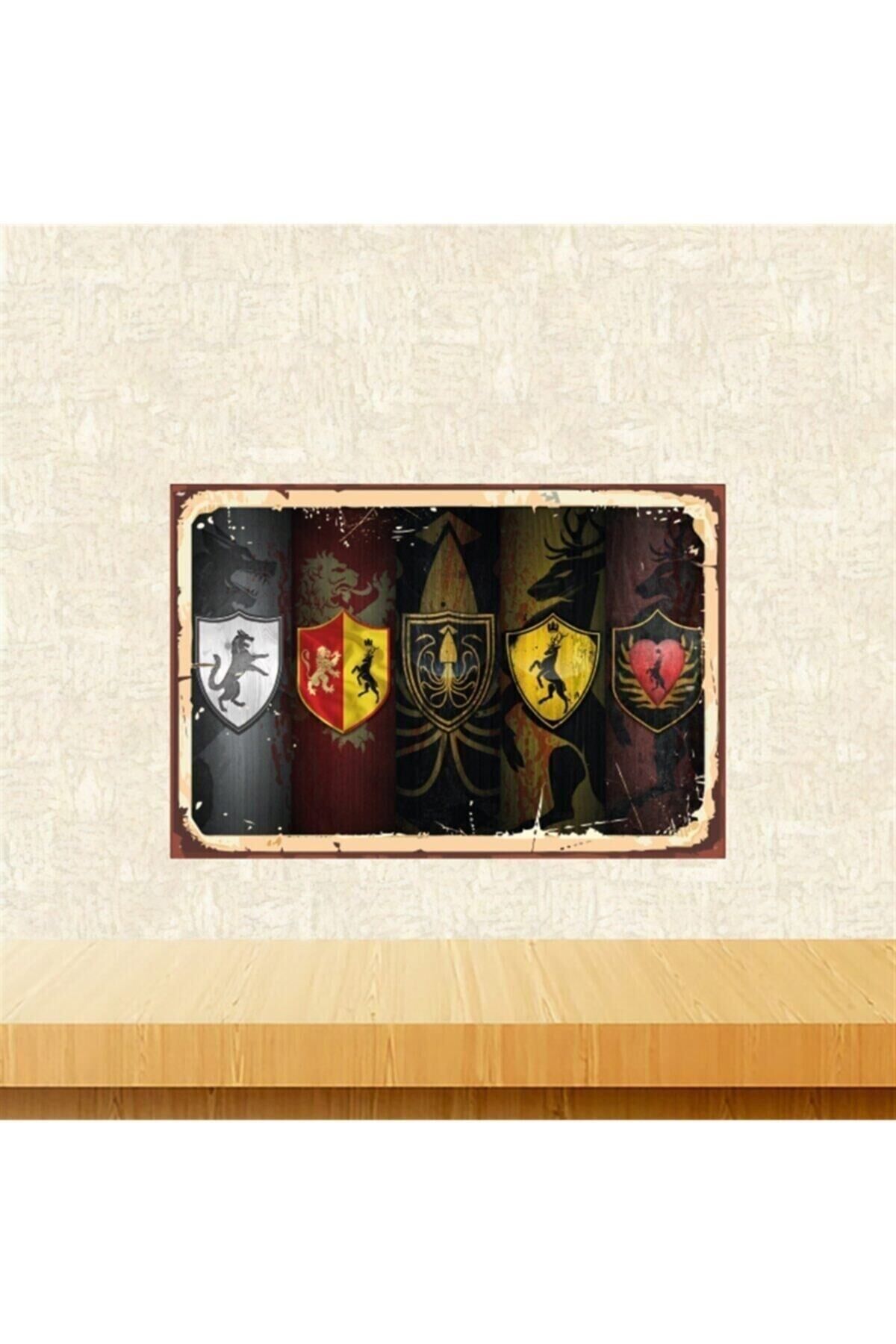 Game Of Thrones Tasarımlı 20-30 Cm Retro Ahşap Tablo Tkfx5620
