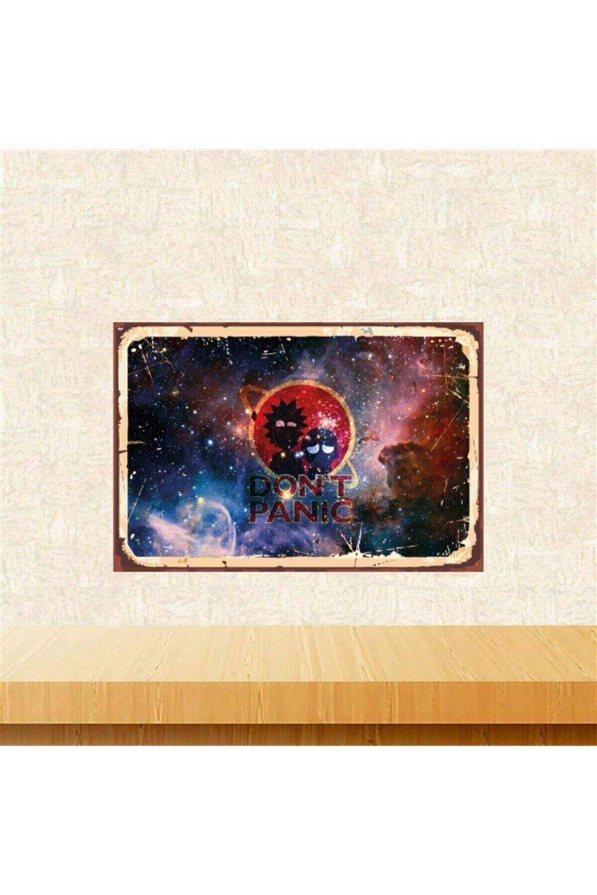 Dont Panic Tasarımlı 20-30 cm Retro Ahşap Tablo Tkfx5665