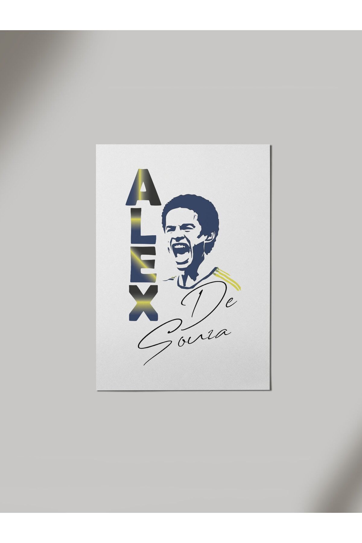 Alex De Souza Silüet Futbol Portre Imzalı Fenerbahçe Ahşap Poster Tablo