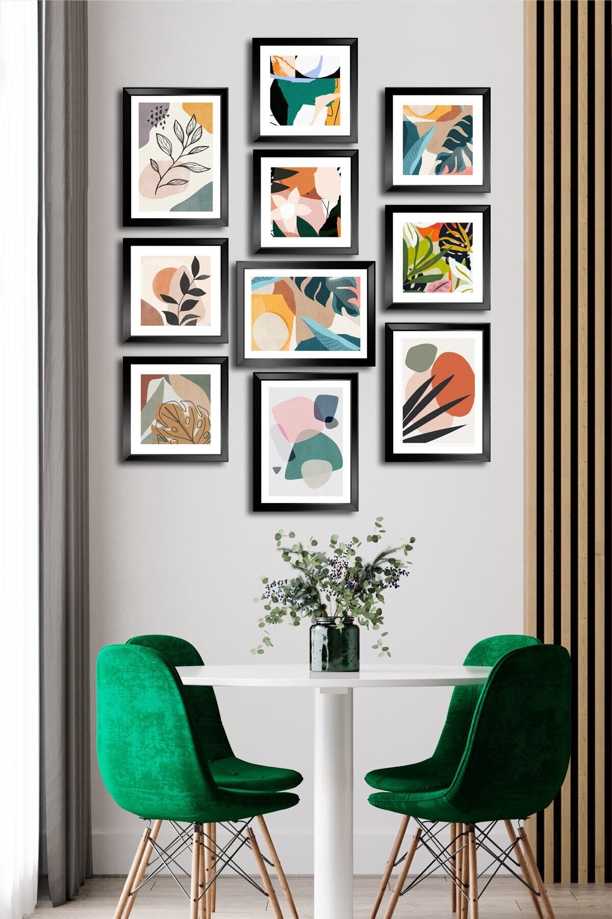 10 Parçalı Çerçeve Görünümlü Mdf Tablo Seti Flm128