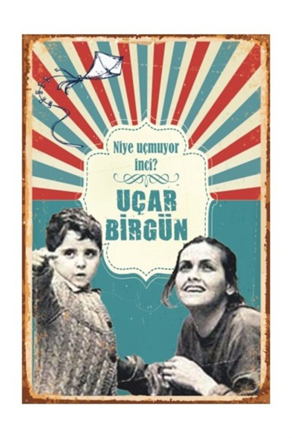 Uçurtmayı Vurmasınlar Yeşilçam Retro Vintage Ahşap Poster 10*20 Cm