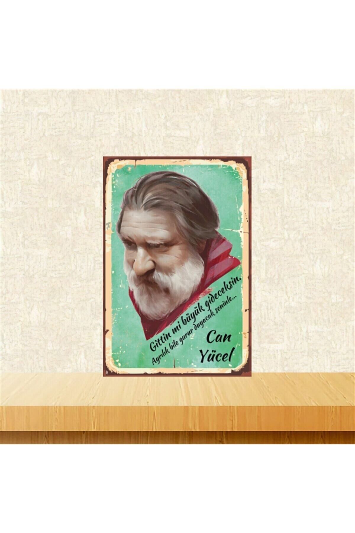Can Yücel Gittin Mi Gideceksin 20-30 Cm Retro Ahşap Tablo Tkfx4866