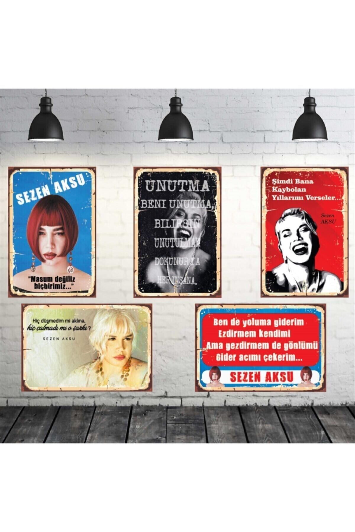 Sezen Aksu Temalı 5 Adet 20-30 cm Mdf Tablo Seti Stk1064
