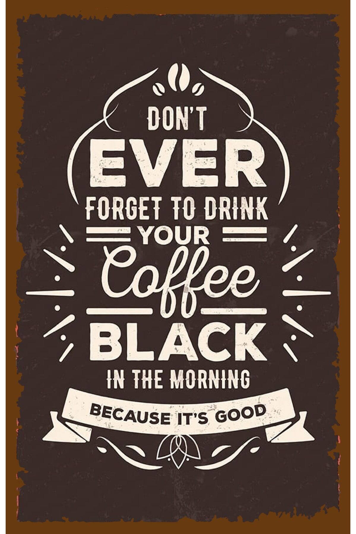 Çay Ve Kahve Temalı Retro Ahşap Poster