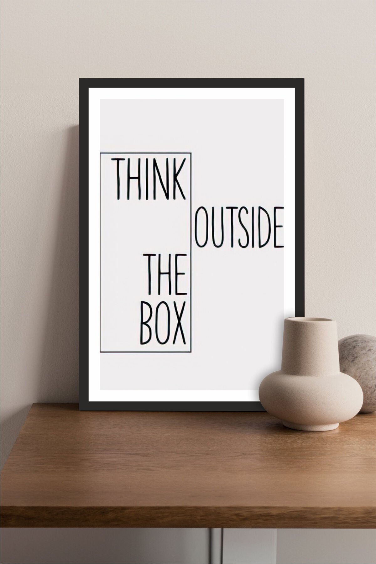 motto yazılı çerçeve görünümlü mdf tablo