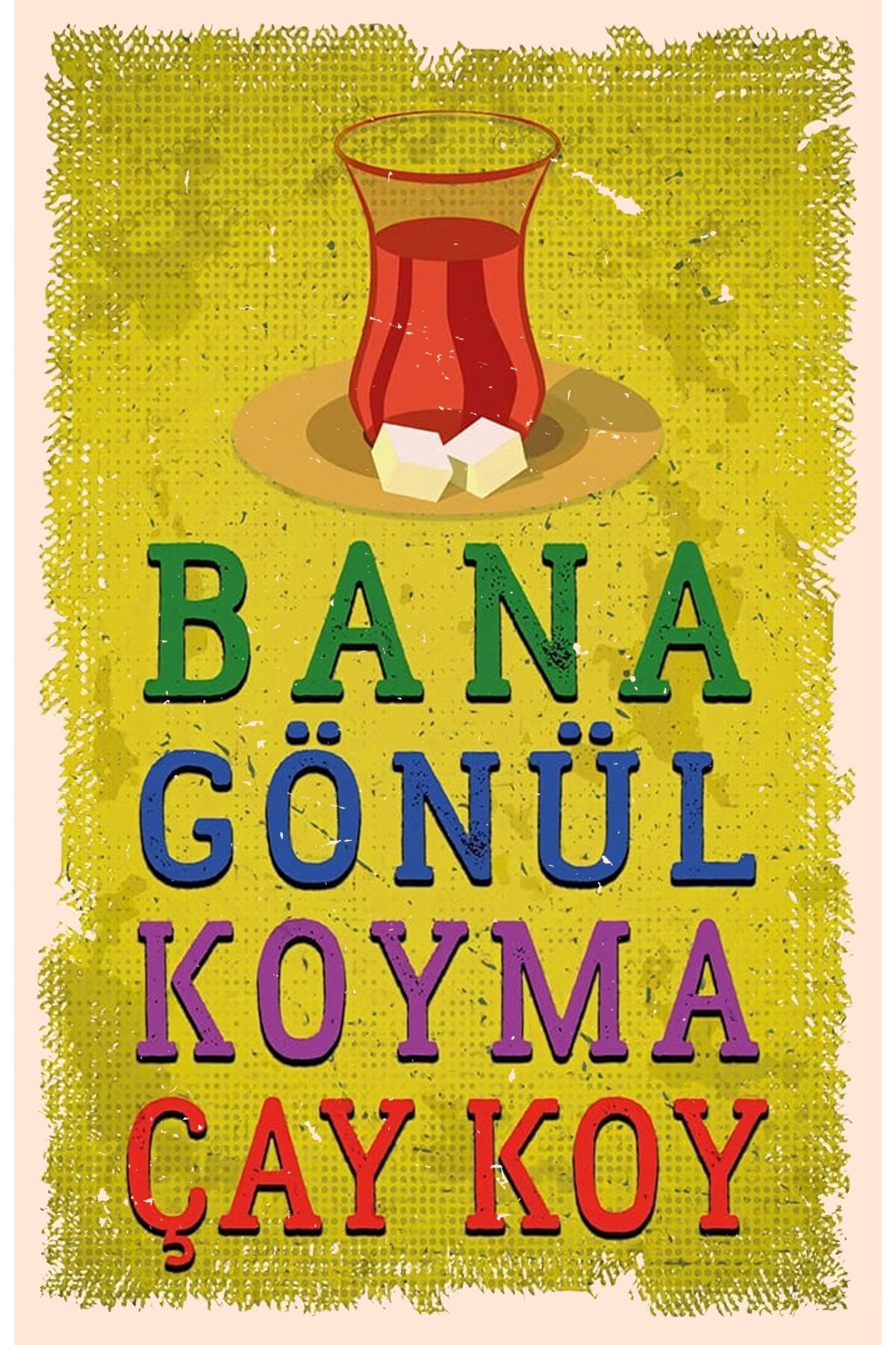 Çay Ve Kahve Temalı Retro Ahşap Poster