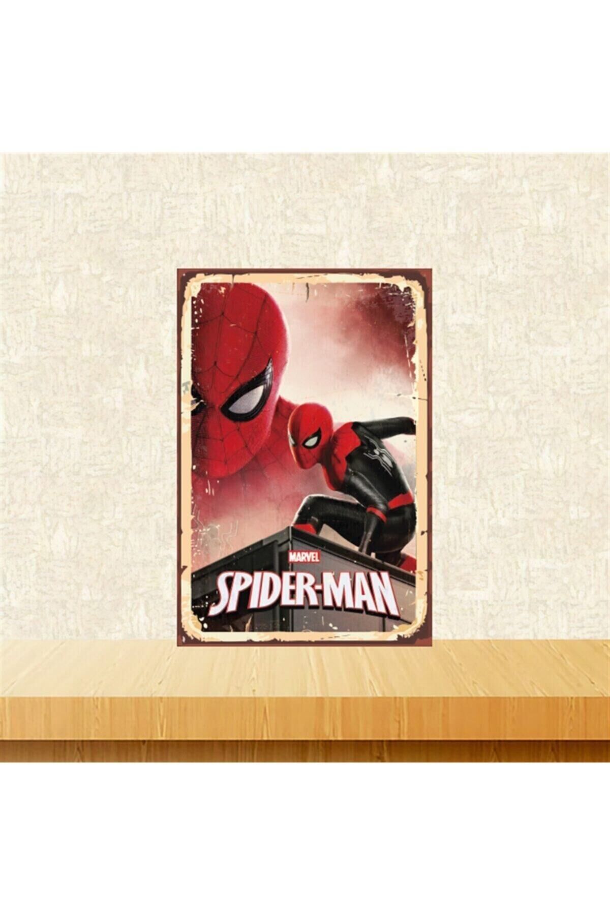 Spıder-man 20-30 Cm Retro Ahşap Tablo Tkfx5014
