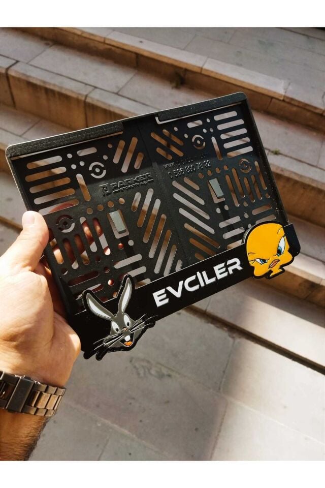 Motorsiklet Plakalık Bugs Bunny Lazer Kesim Pleksi plakalık | kişiye özel plakalık Uyumlu