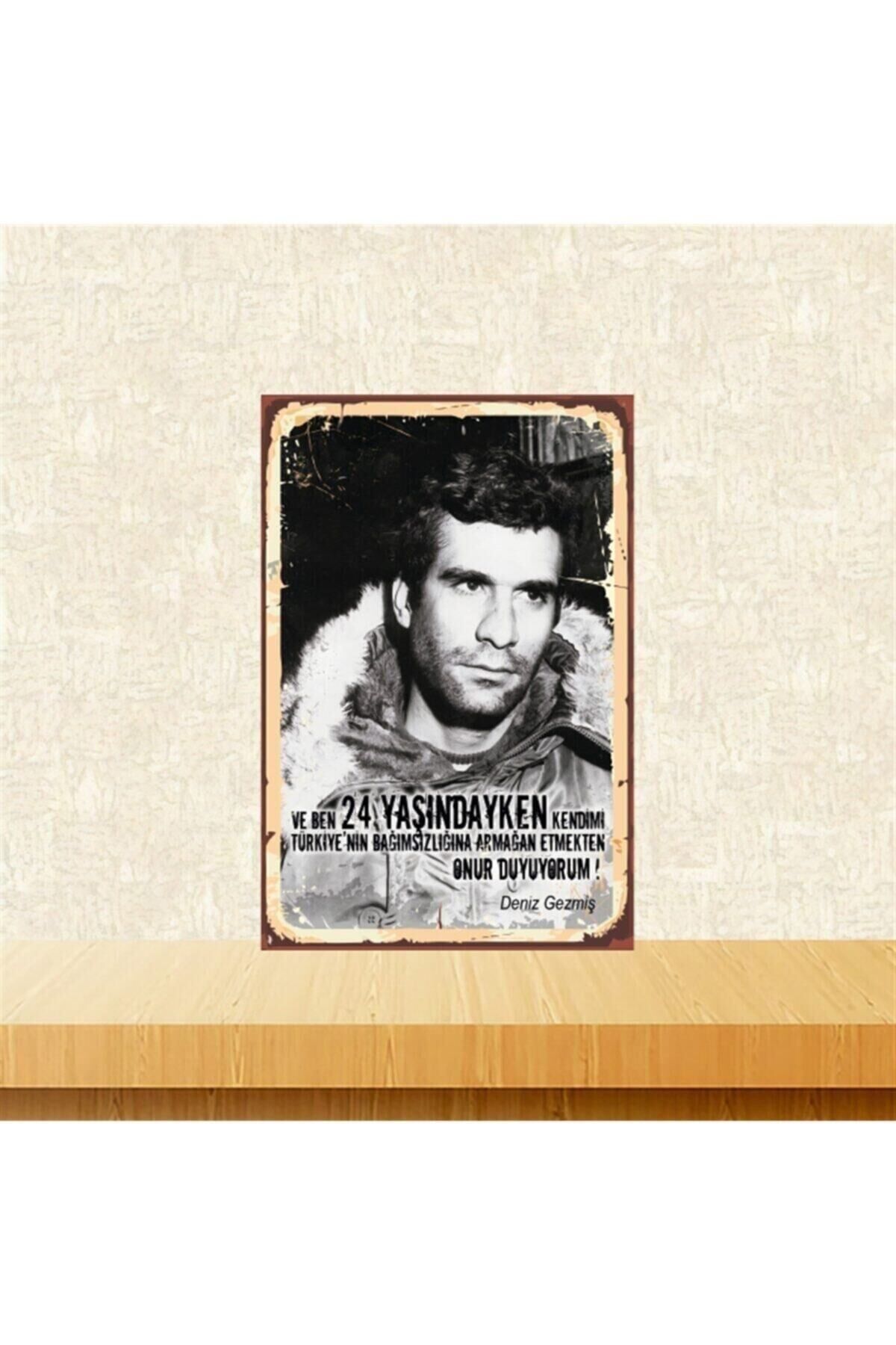 Deniz Gezmiş 24 Yaşındayken 20-30 Cm Retro Ahşap Tablo Tkfx4659