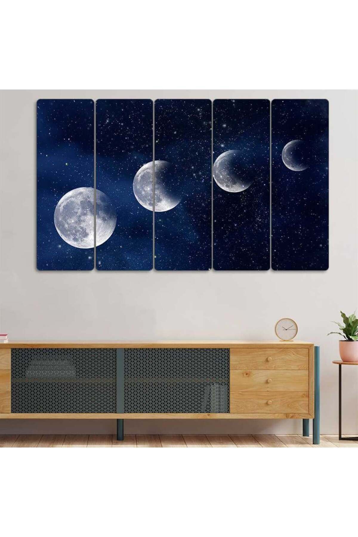 Ayın Evreleri, Uzay - 5 Parçalı Tablo