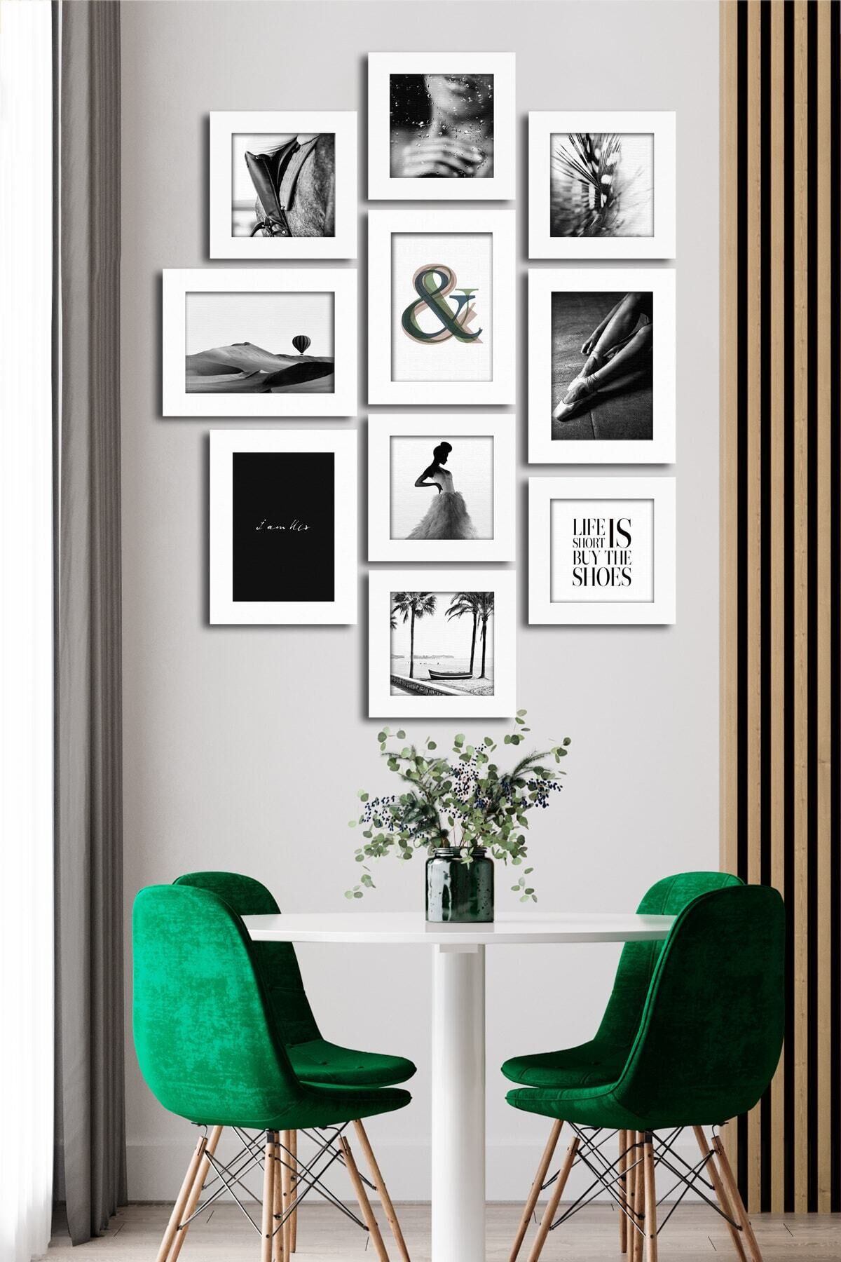 10 Parçalı Çerçeve Görünümlü Mdf Tablo Seti Flm097