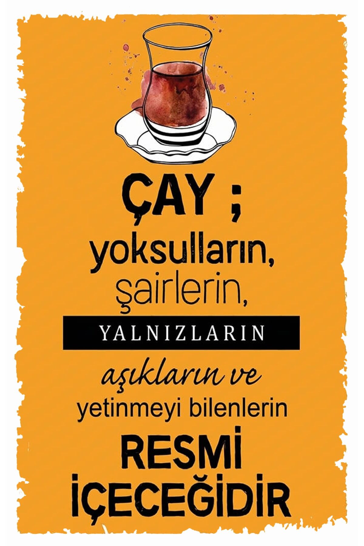 Çay Ve Kahve Temalı Retro Ahşap Poster