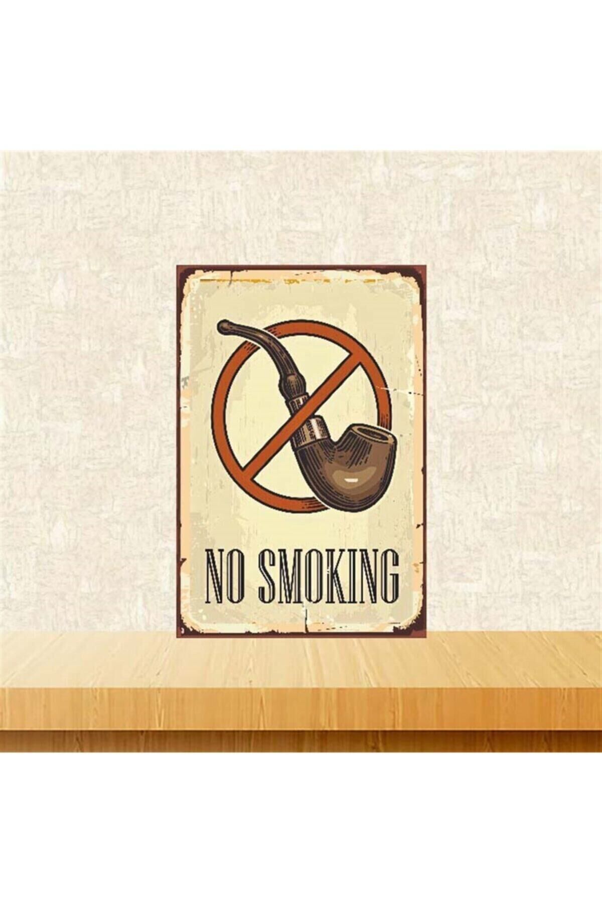 No Smoking 20-30 Cm Retro Ahşap Poster