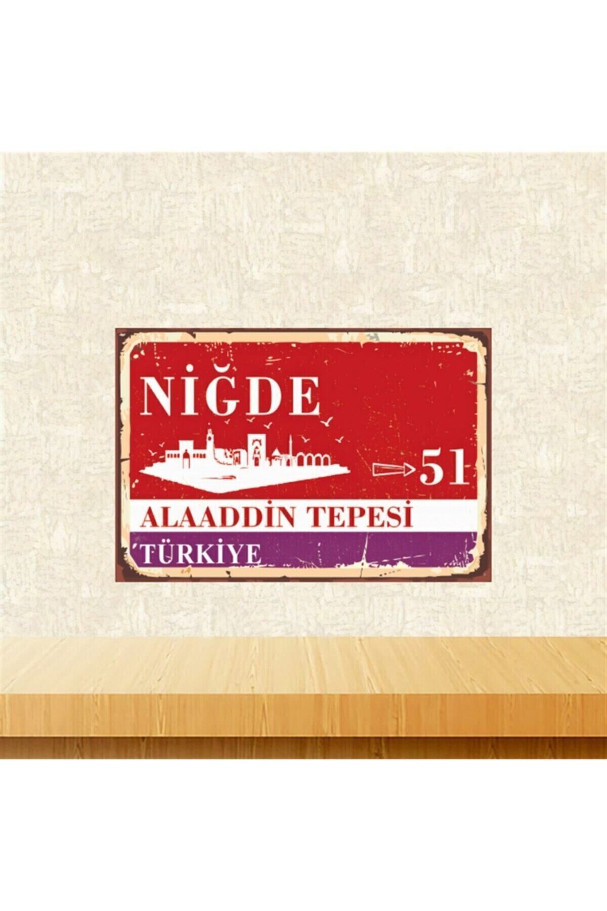 Niğde Alaaddin Tepesi Retro Ahşap Tablo 20-30cm-Tkfx5809