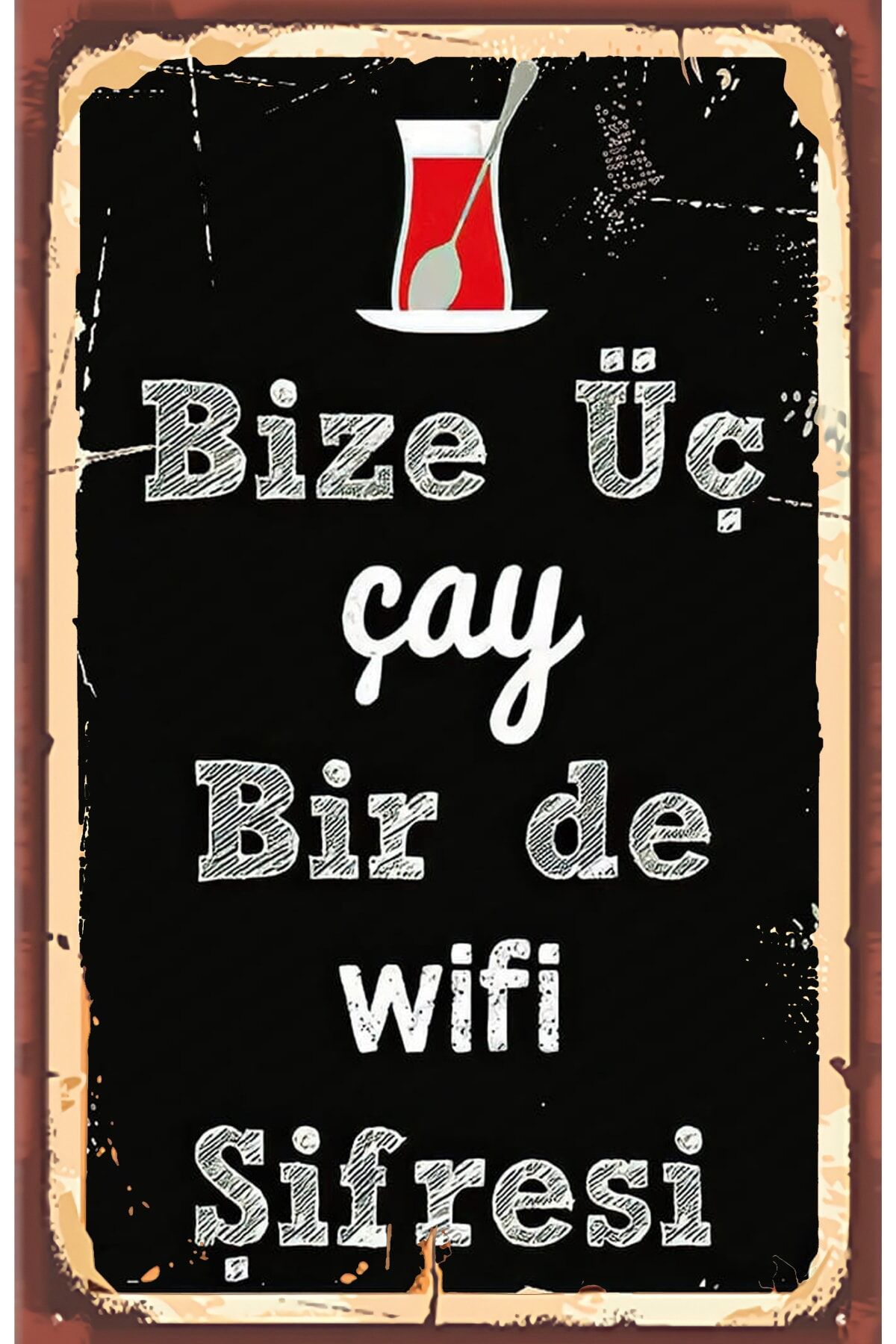 Çay Ve Kahve Temalı Retro Ahşap Poster