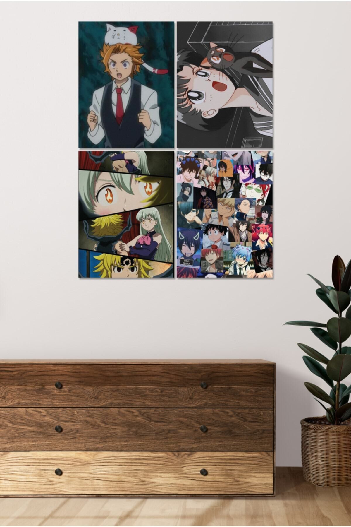 4 Parçalı Çerçeve Görünümlü Mdf Tablo Seti Dnu040