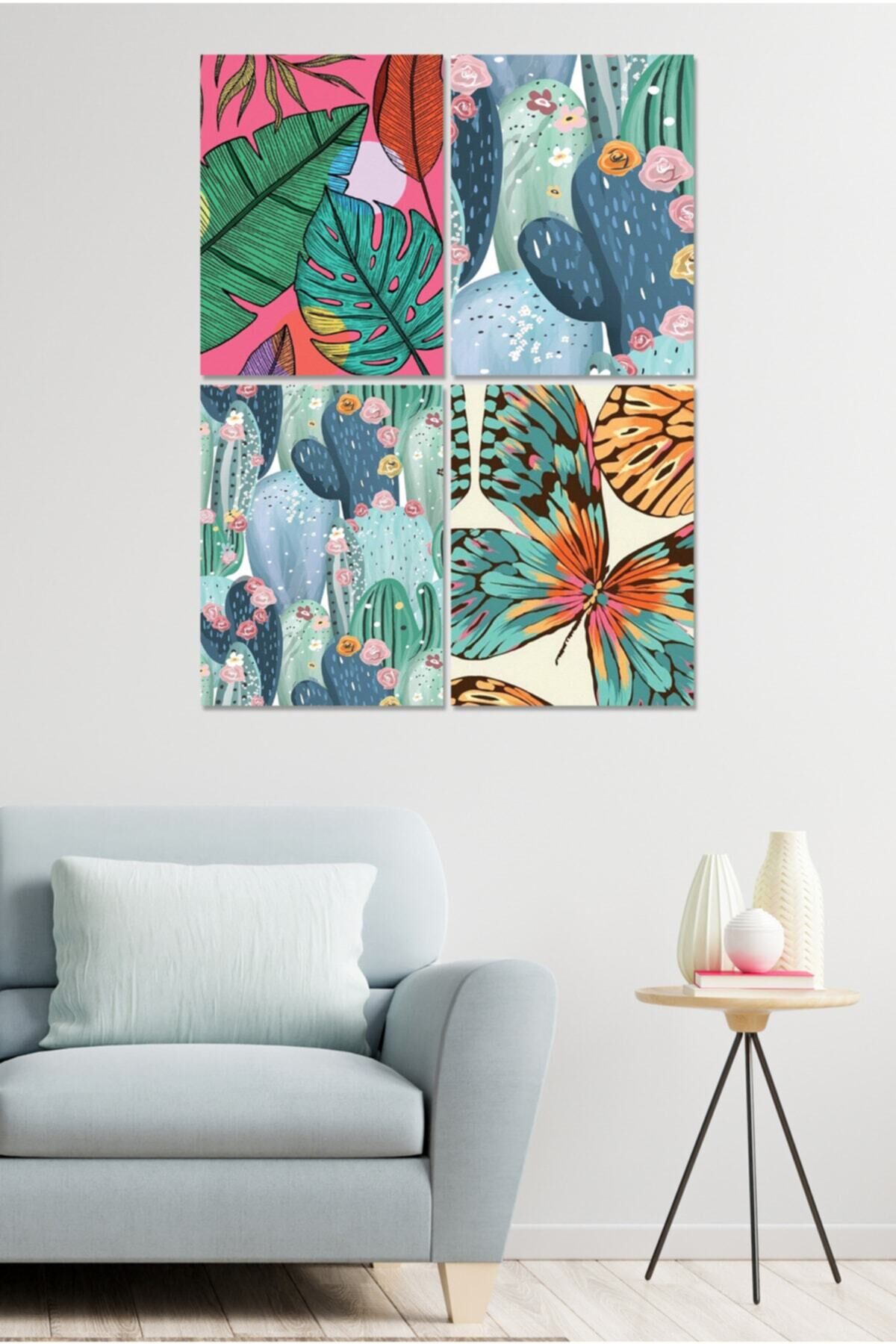 4 Parçalı Çerçeve Görünümlü Mdf Tablo Seti Dnu084