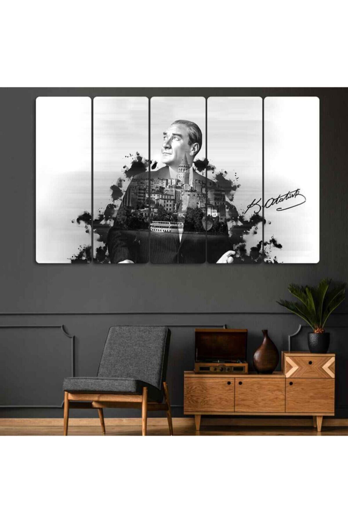 Mustafa Kemal Atatürk 5 Parçalı Tablo