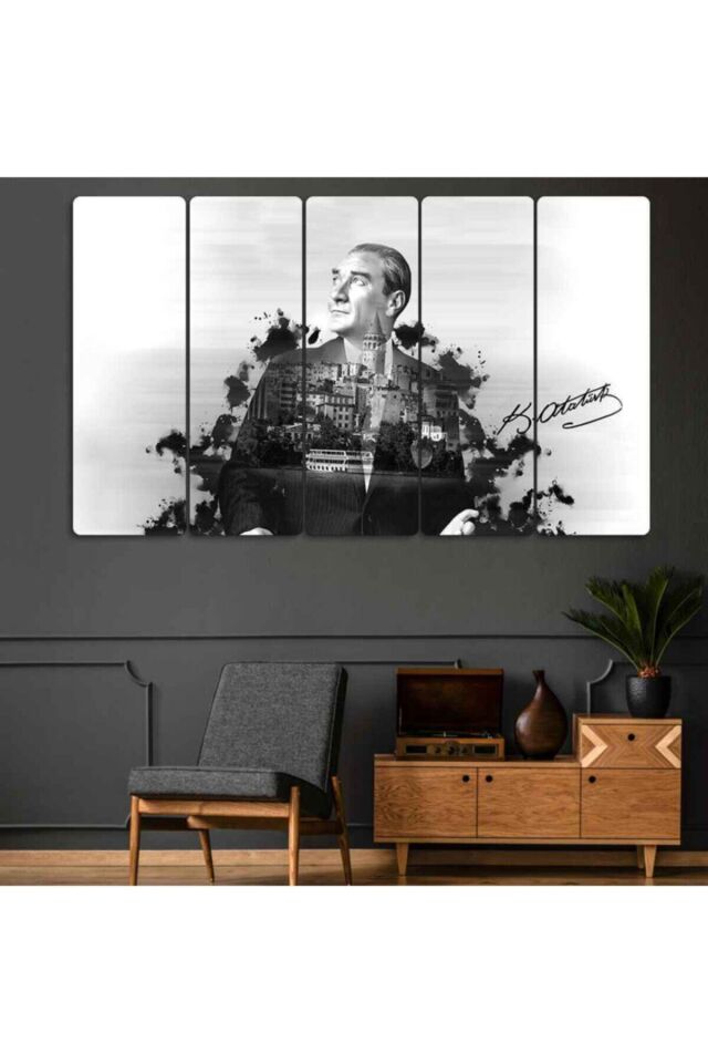 Mustafa Kemal Atatürk 5 Parçalı Tablo