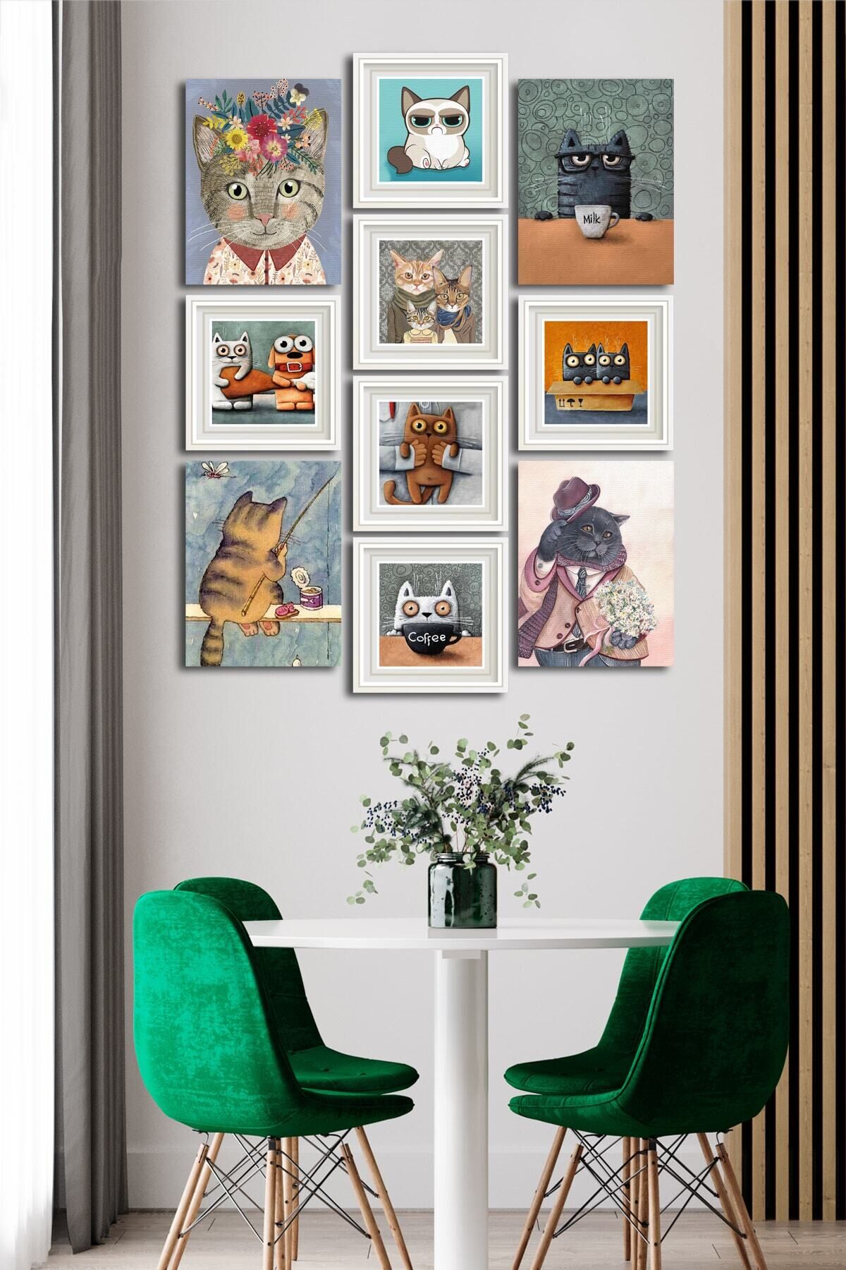 10 Parçalı Çerçeve Görünümlü Mdf Tablo Seti Flm038