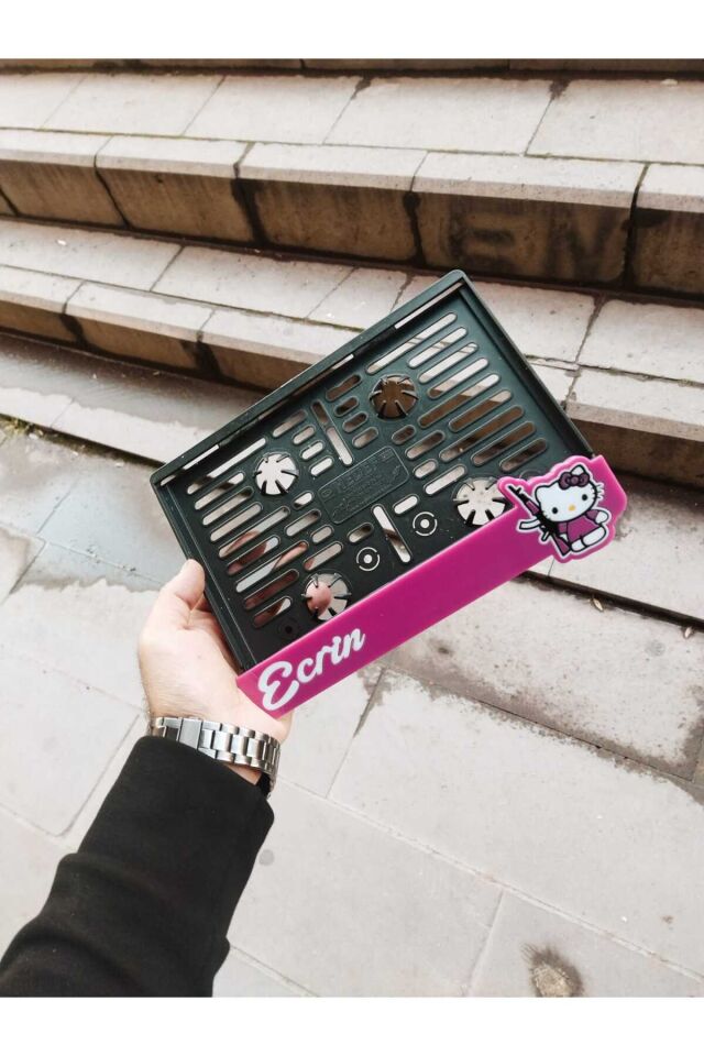 Motorsiklet Plakalık Lazer Kesim Pleksi Keleşli HELLO KİTY lmotor plakalık|kişiye özel plakalık