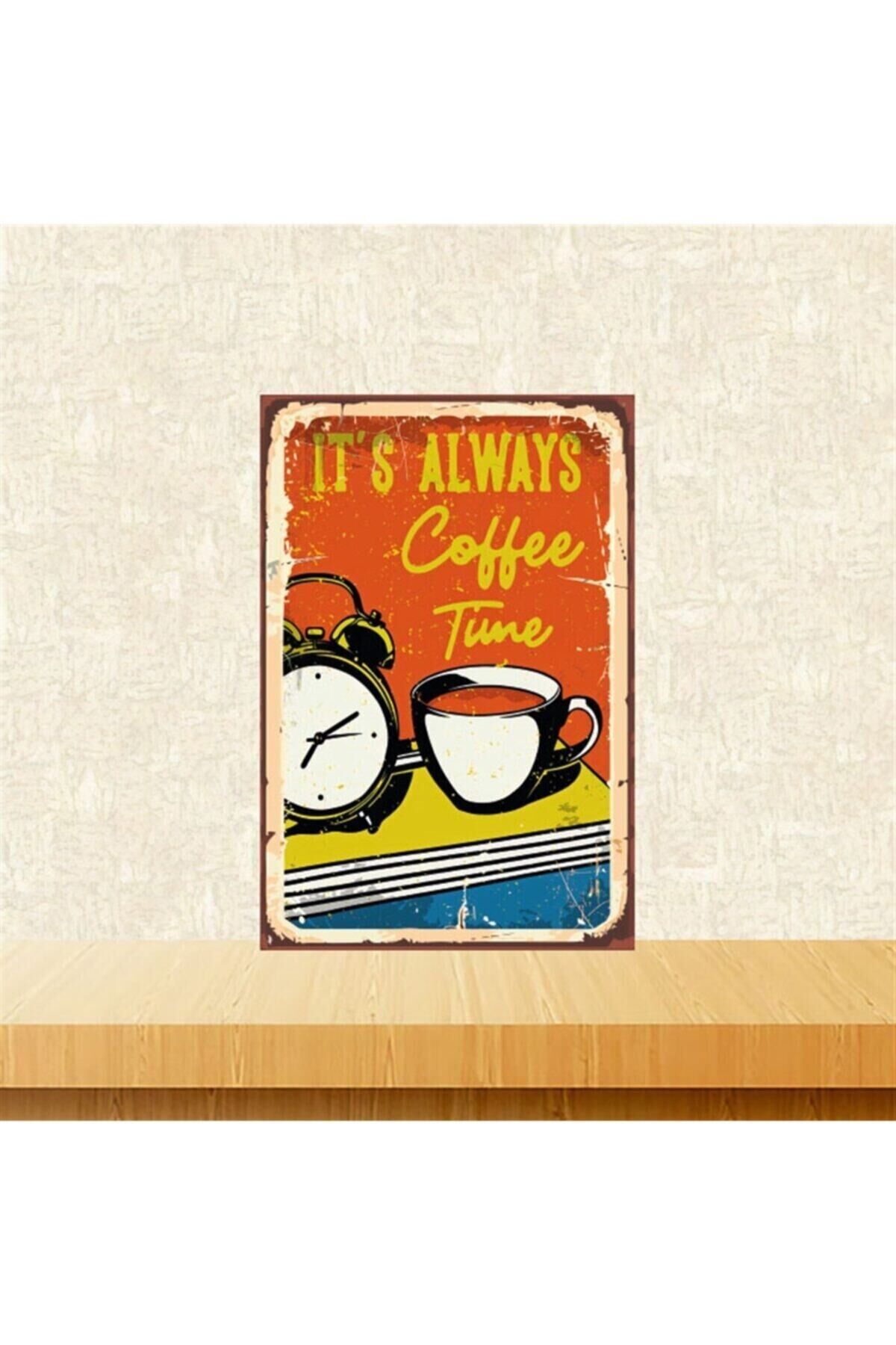 Coffe Time 20-30 Cm Retro Ahşap Tablo Tkfx5204