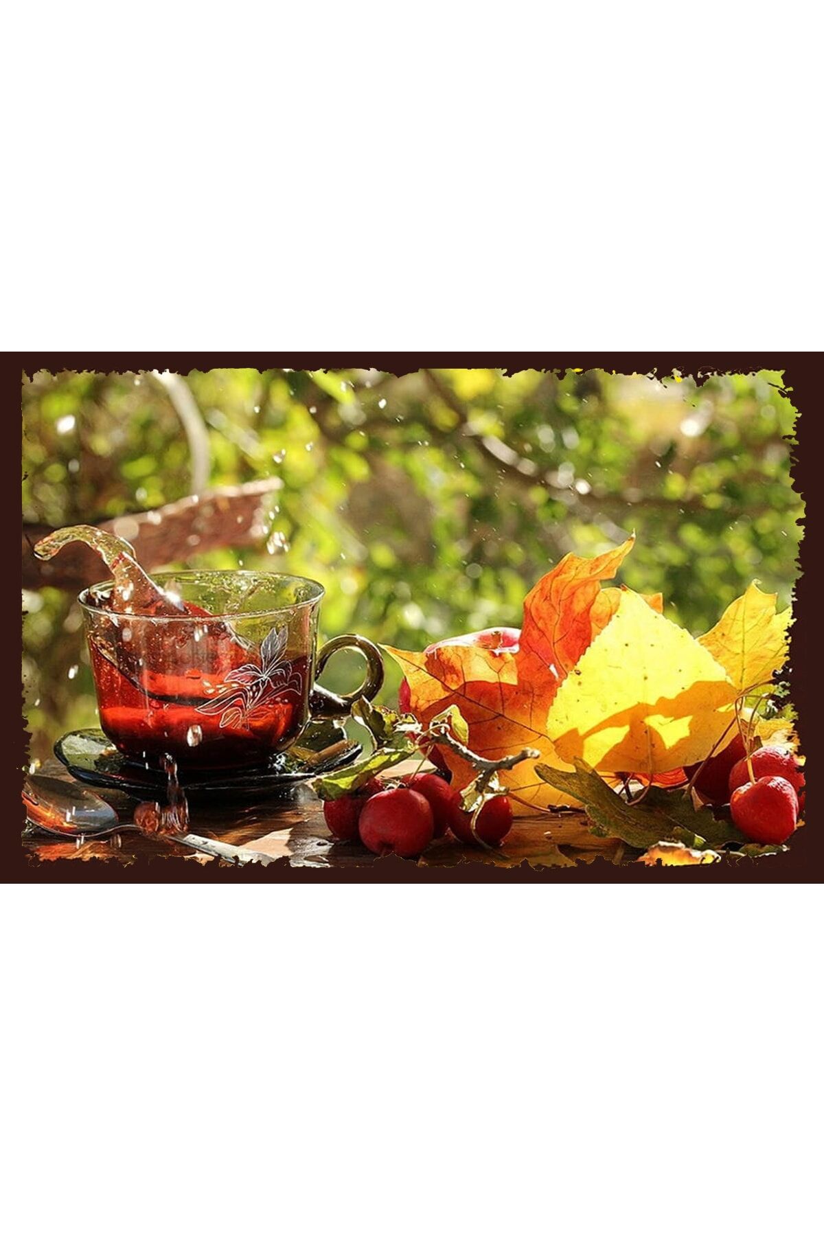 Çay Ve Kahve Temalı Retro Ahşap Poster