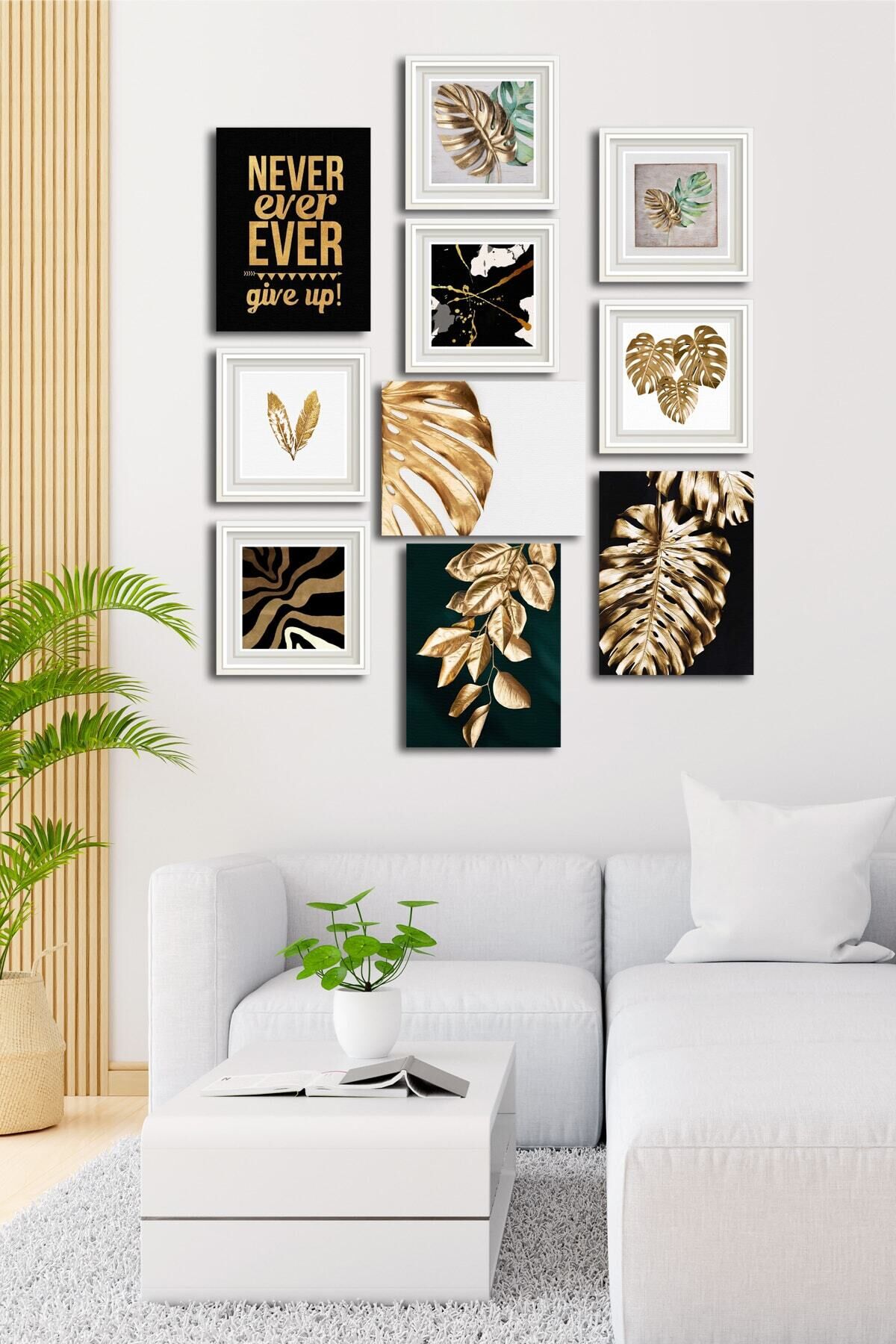 10 Parçalı Çerçeve Görünümlü Mdf Tablo Seti Flm112