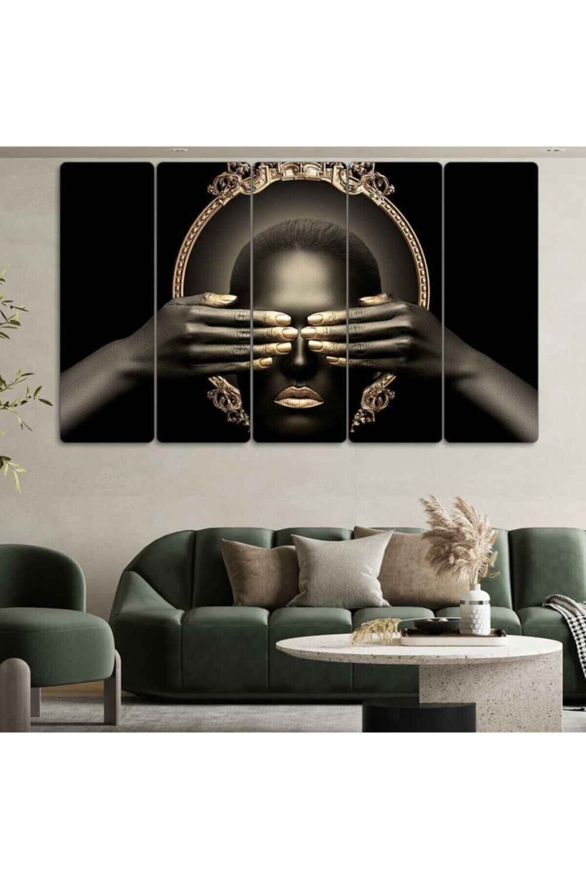 Siyahi Kadın - 5 Parçalı Tablo