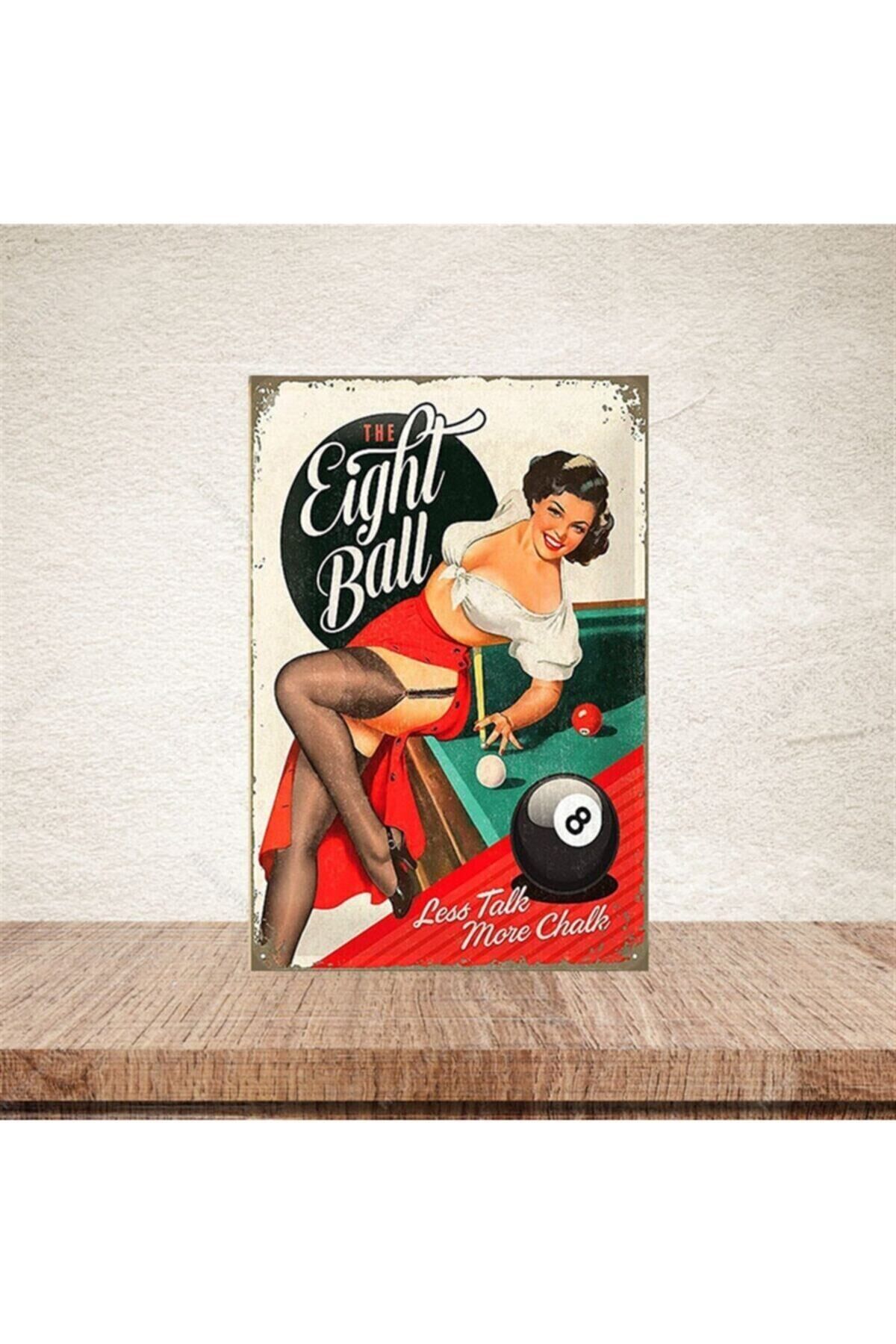 Eight Ball 20-30 Cm Retro Ahşap Poster