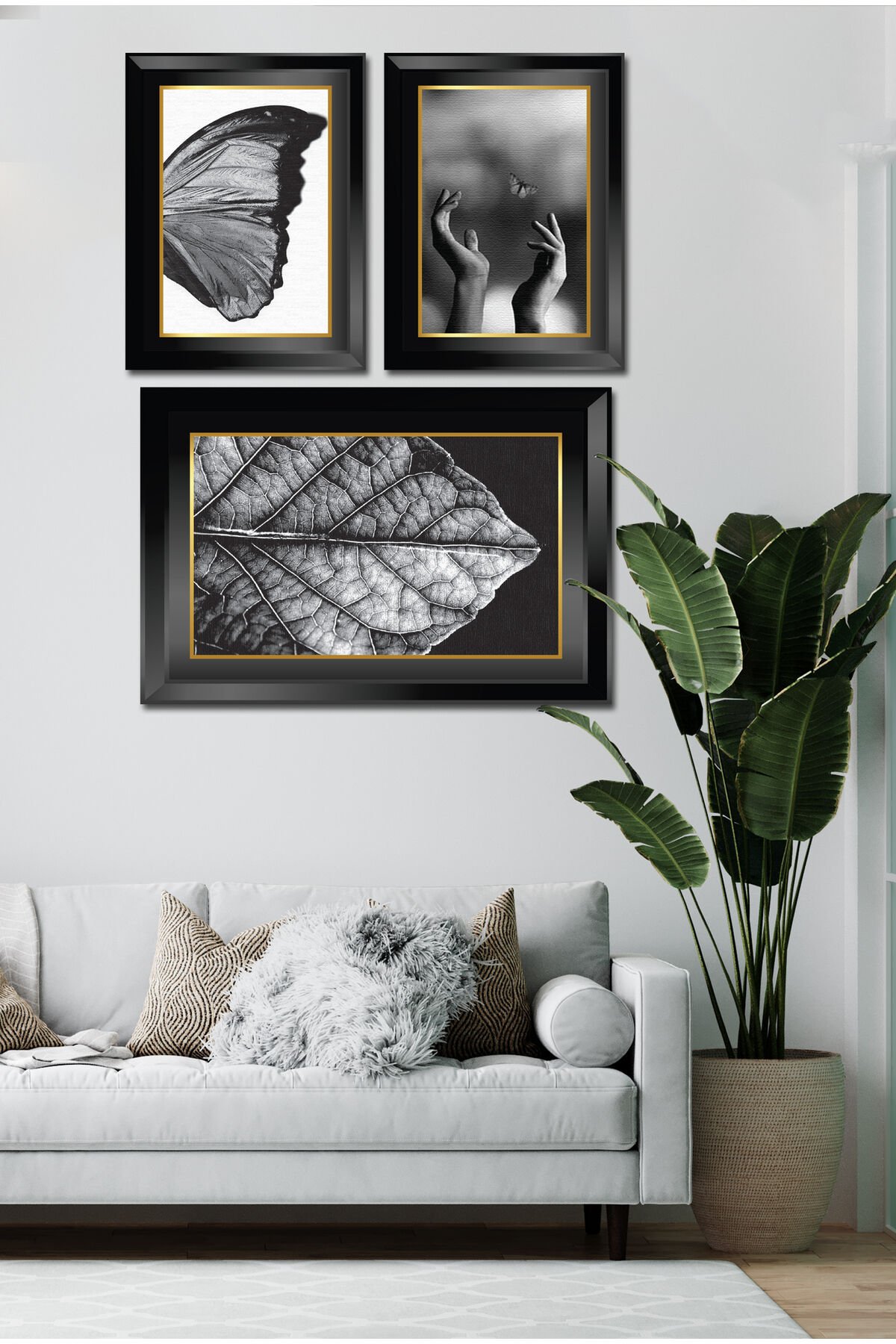 Parçalı Çerçeve Görünümlü Mdf Tablo Seti DNS