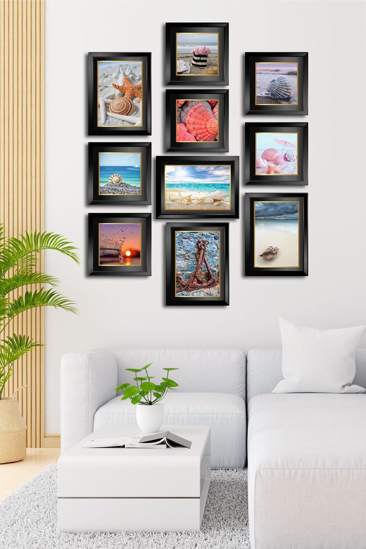 10 Parçalı Çerçeve Görünümlü Mdf Tablo Seti Flm131