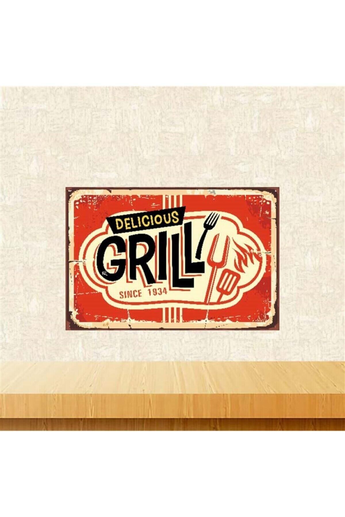 Grill Retro Ahşap Poster 20 30 cm Tkfx4044