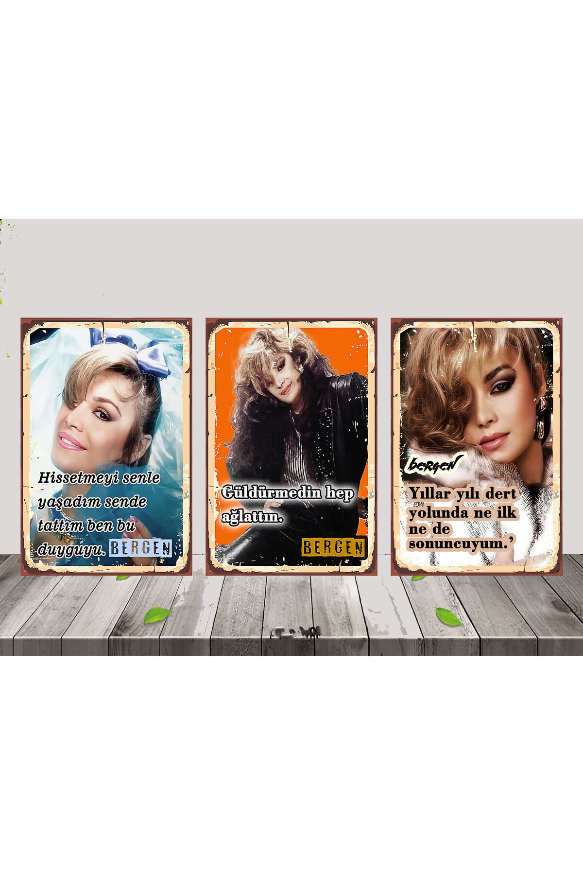 Bergen 3 Adet 20x30 CM MDF Tablo Seti