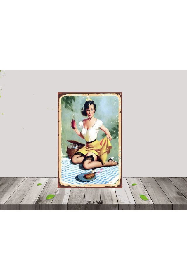 Kadın Temalı 20x30 CM Retro MDF Tablo 019