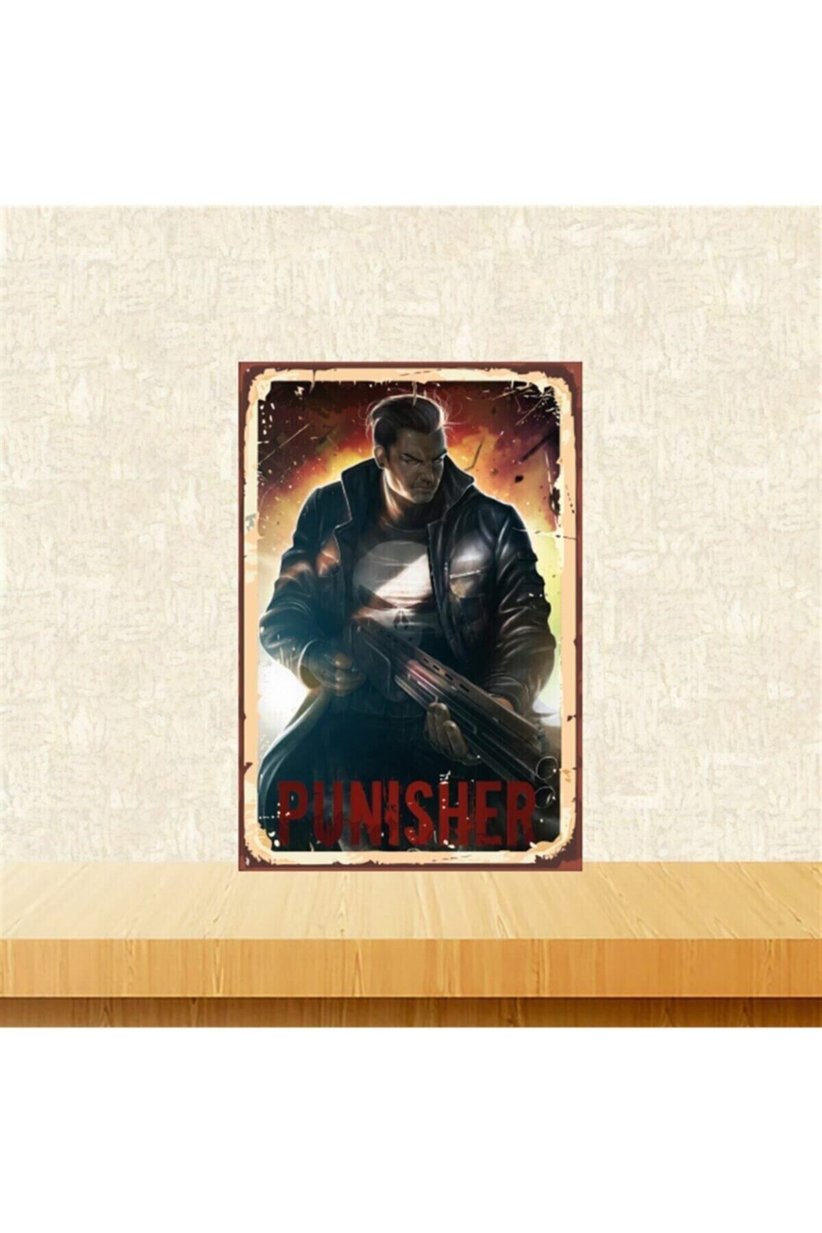 Punisher 20-30 Cm Retro Ahşap Tablo Tkfx5006
