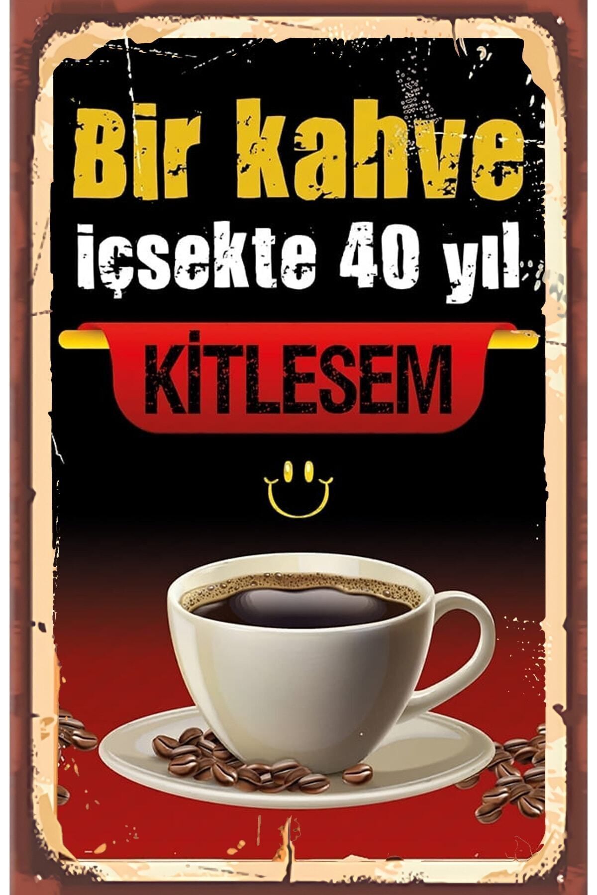 Çay Ve Kahve Temalı Retro Ahşap Poster