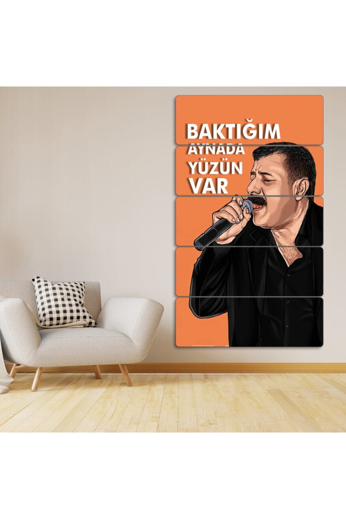 Azer Bülbül - 5 Parçalı Mdf Tablo