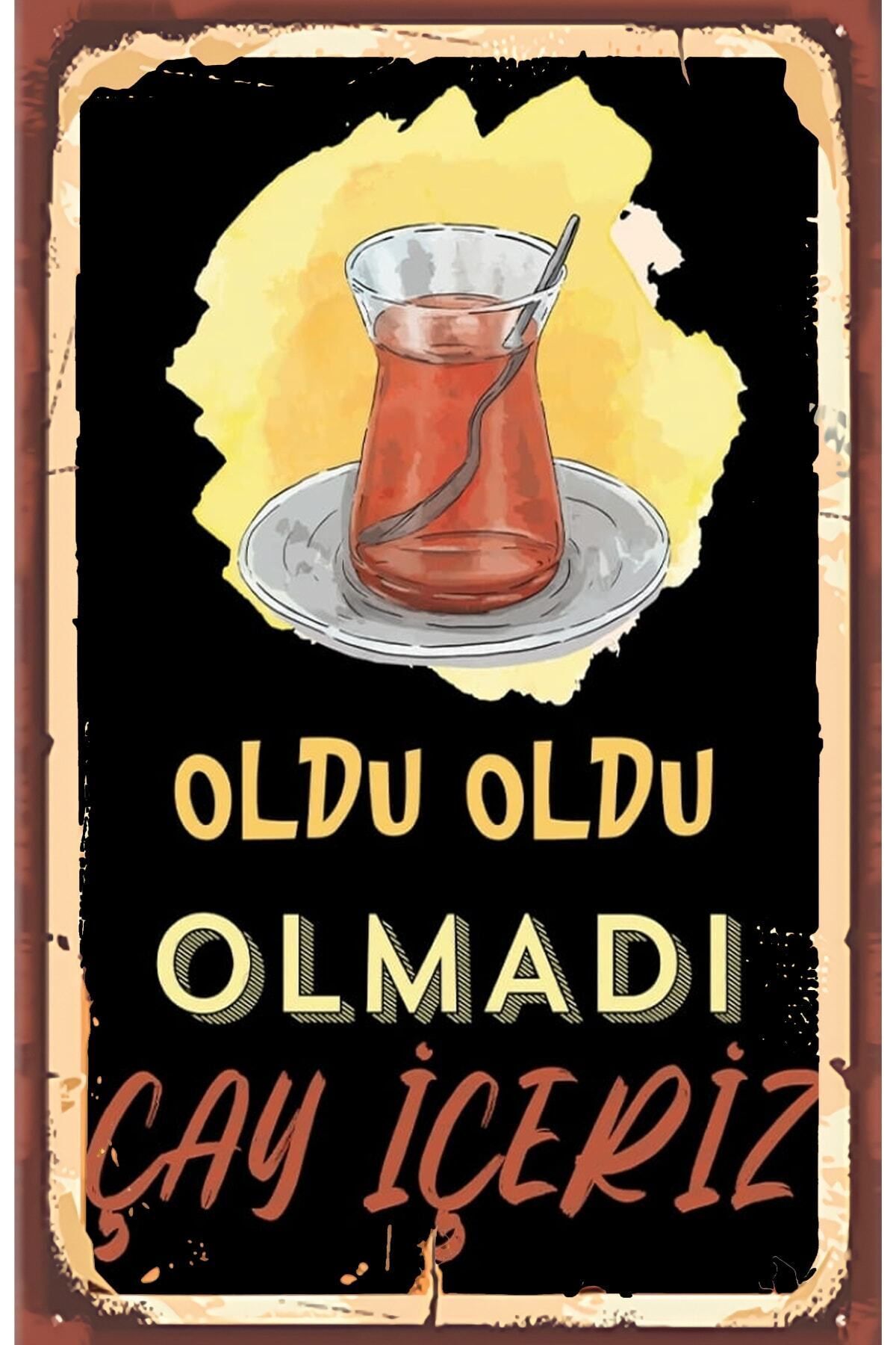 Çay Ve Kahve Temalı Retro Ahşap Poster