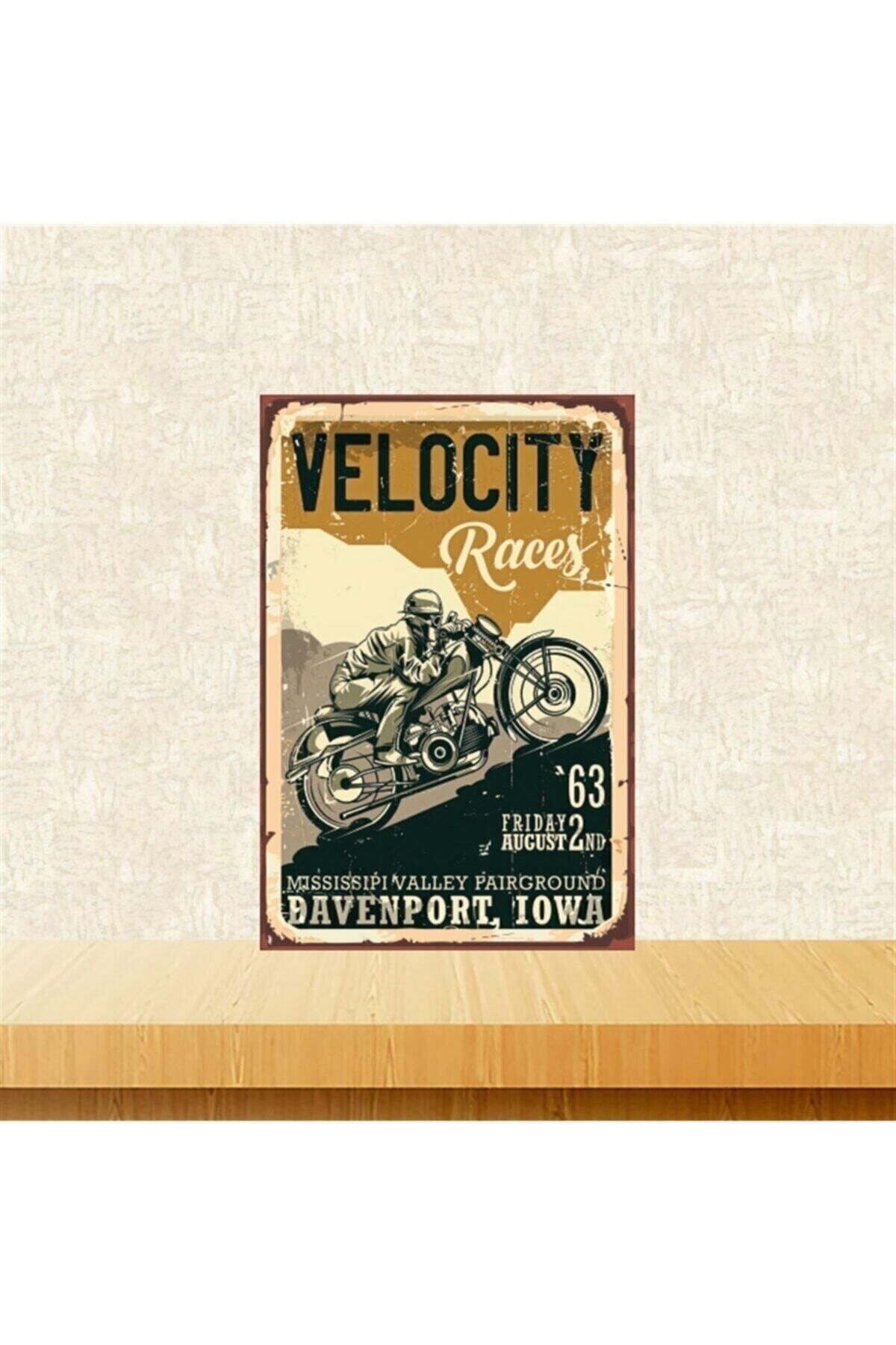 Velocity Races 20-30 Cm Retro Ahşap Tablo Tkfx5255