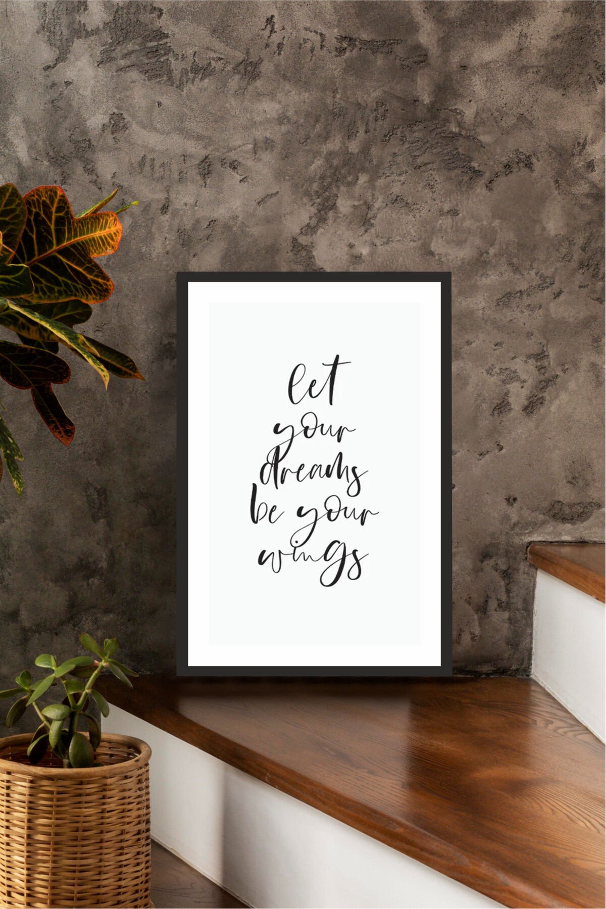 Home Yazılı Ahşap Mdf Çerçeve Görünümlü Mdf Tablo