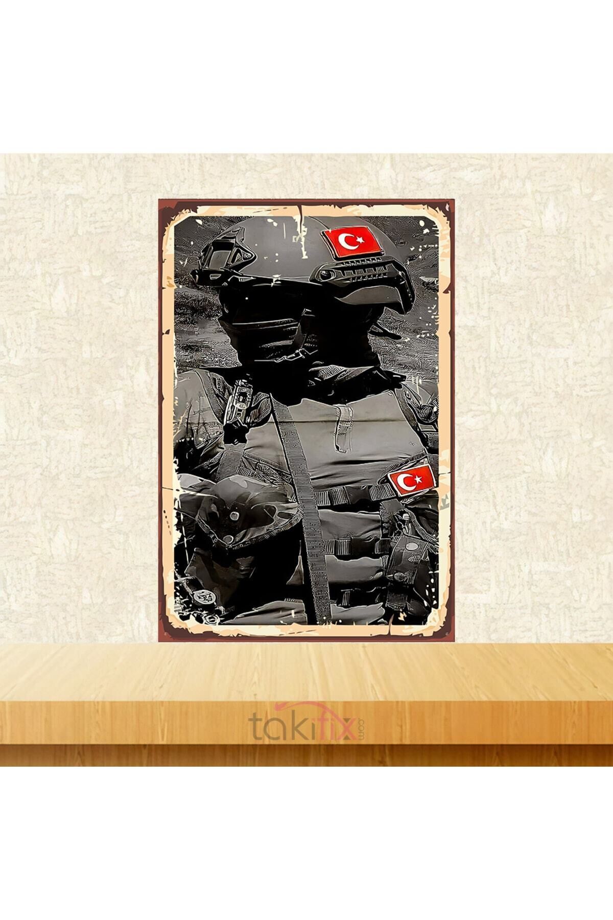 Türk Komandosu 1 Adet 20x30 Cm Boyutunda Mdf Tablo