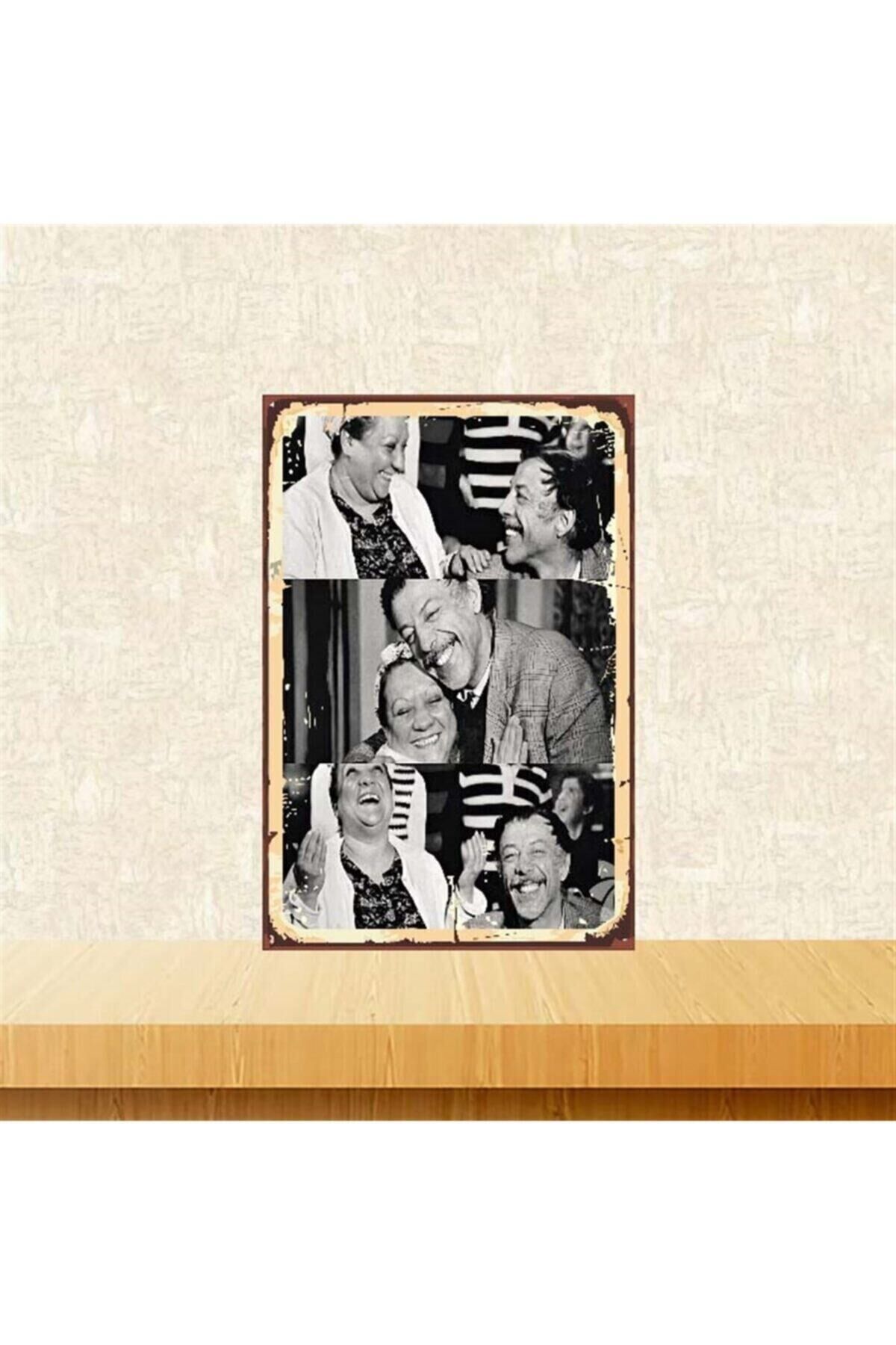 Ahşap Retro Adile Naşit Münir Özkul Posteri 20-30 cm