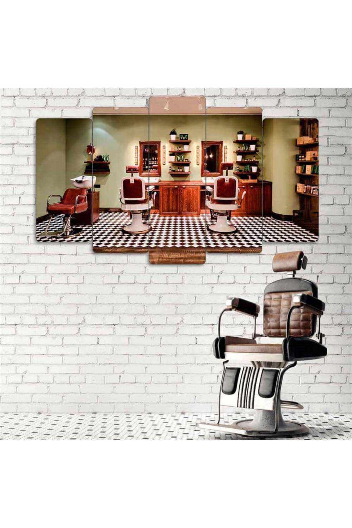 Barber Shop - 5 Parçalı Tablo