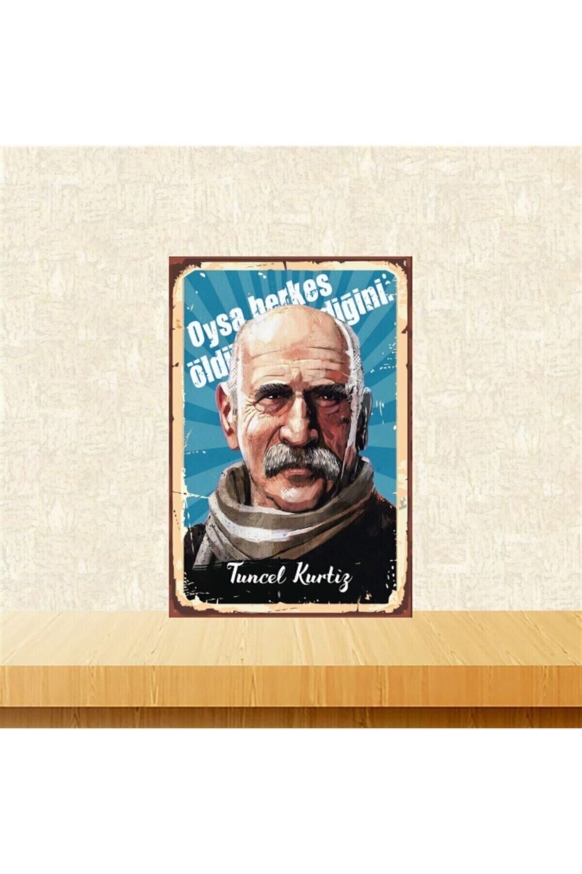 Oysa Herkes Öldürür Sevdiğini Tuncel Kurtiz Retro Ahşap Tablo 20-30 Cm
