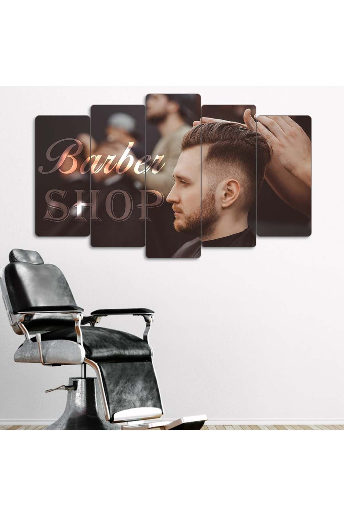 Bakımlı Erkek, Güçlü Duruş - 5 Parçalı Berber Tablo