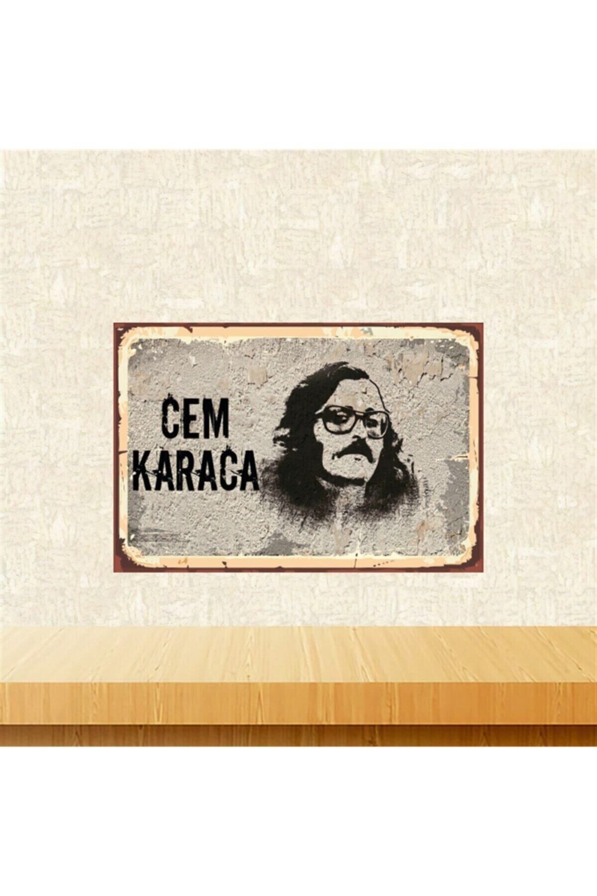 Cem Karaca Retro Ahşap Tablo 20×30 cm Tkfx5479