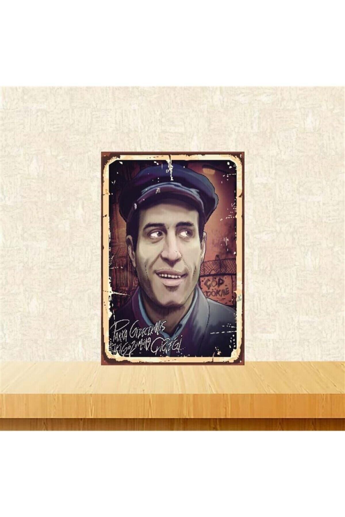 Parka Gidecekmiş Iki Gözümün Çiçeği 20 30 Cm Retro Ahşap Poster