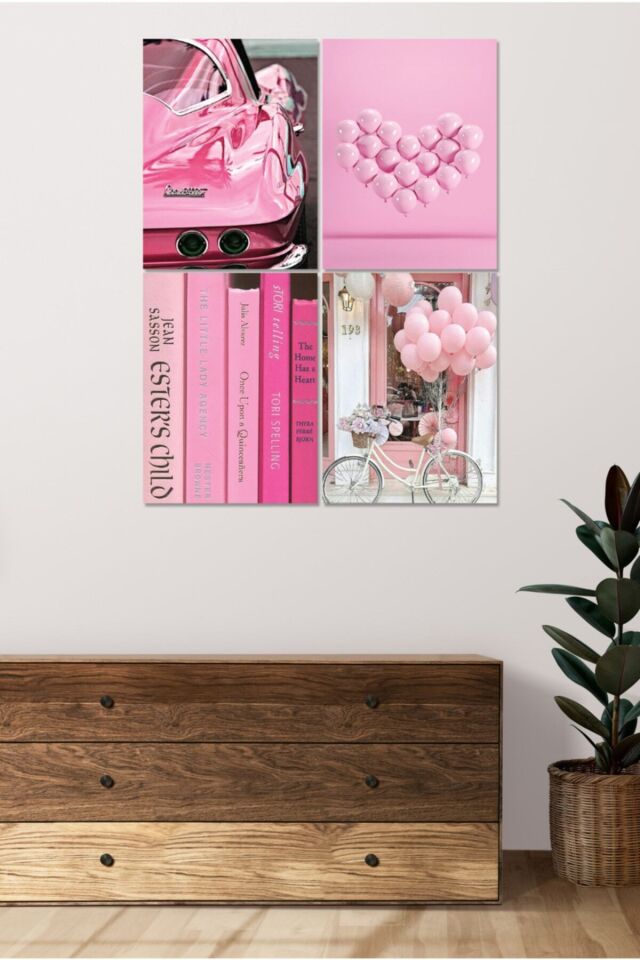 4 Parçalı Çerçeve Görünümlü Mdf Tablo Seti Dnu055